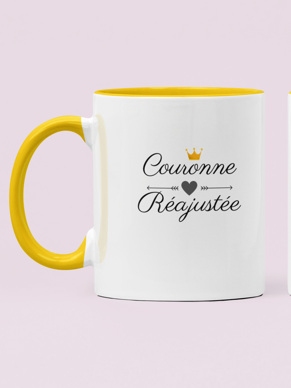 Box Réajuste Ta Couronne mockup of two two toned 11 oz mugs against a plain background 28266 (1)