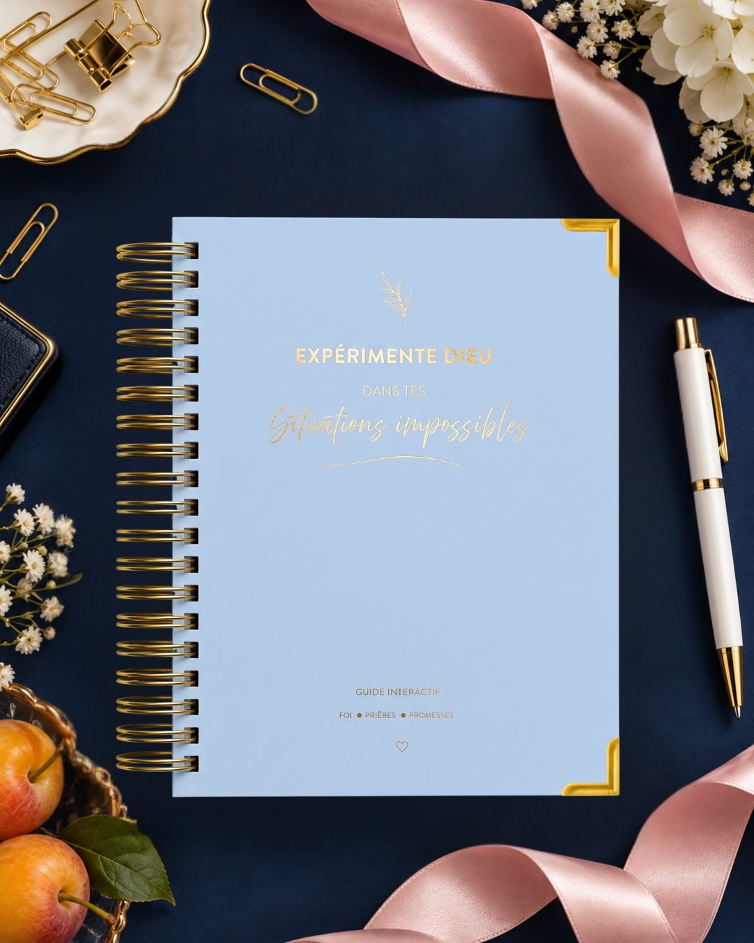 workbook-planner_confie_lui_limpossible_bleu_poudré - La Page Blanche workbook-planner_confie_lui_limpossible_bleu_poudré